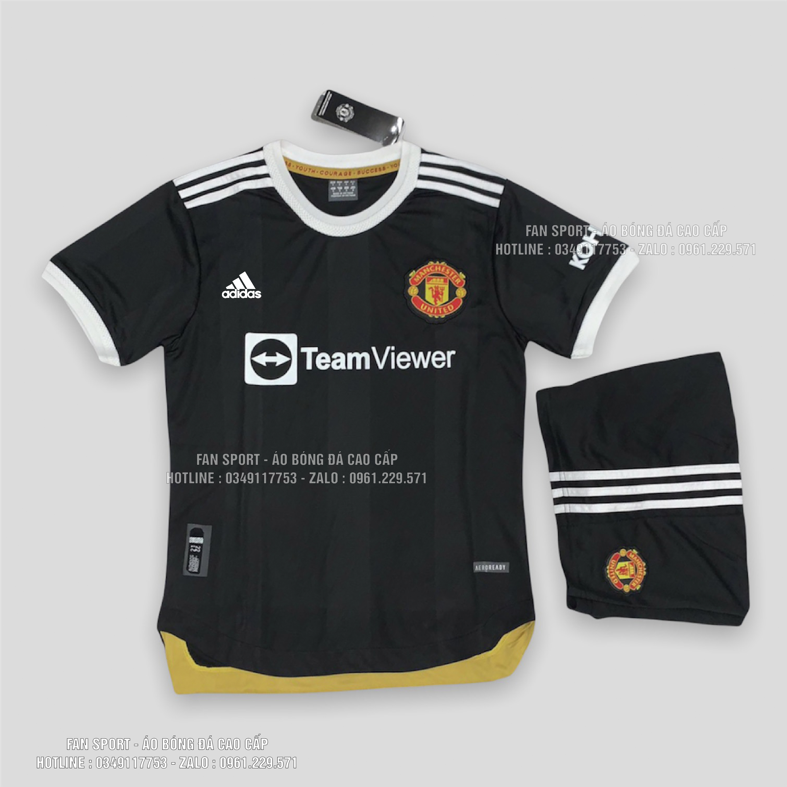 Áo mu 2021 | bộ áo đấu mu sân khách mùa giải 2021-2022 màu đen vải thái