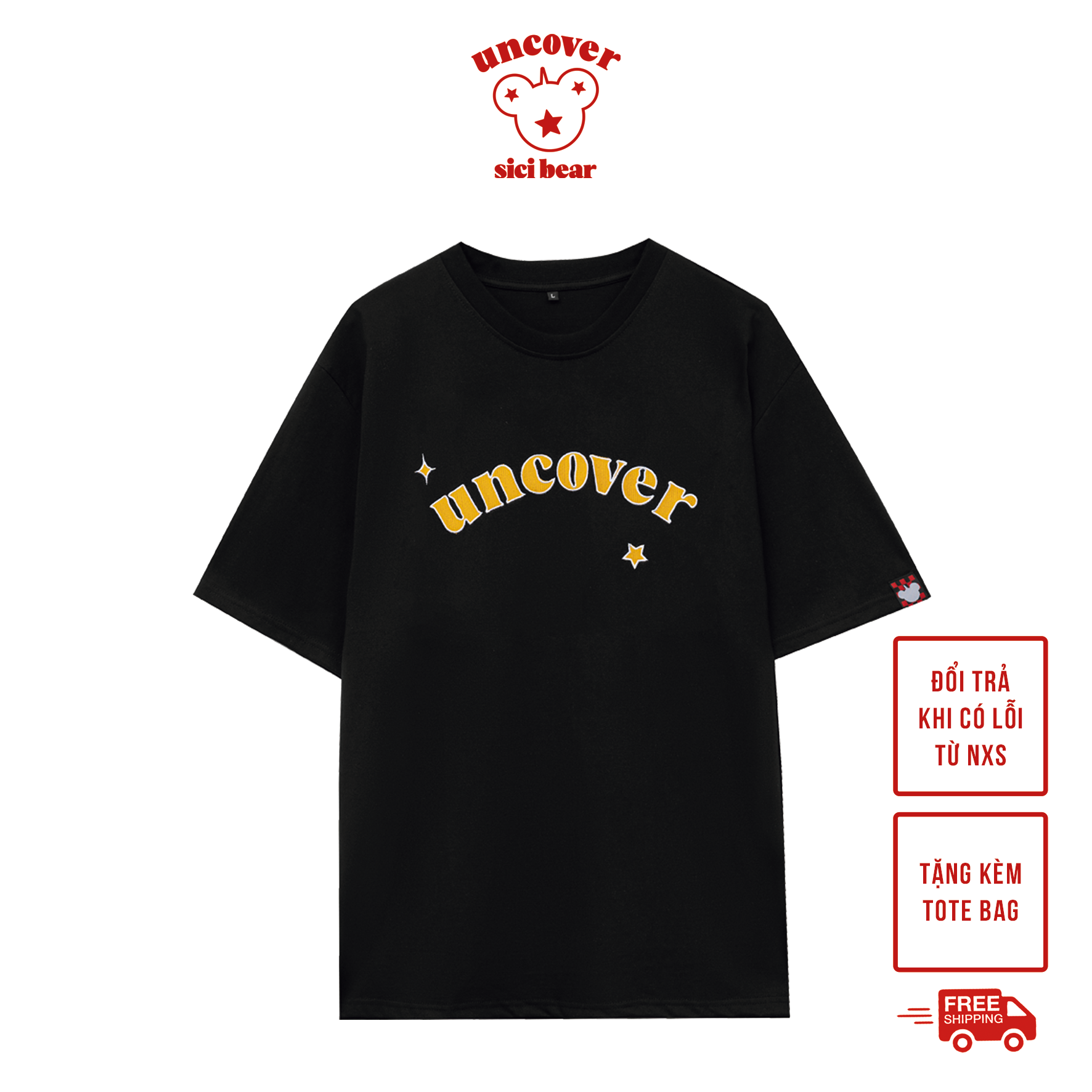 Uncover Sici Bear Áo Thun Uncover Sici Star thêu hoạ tiết