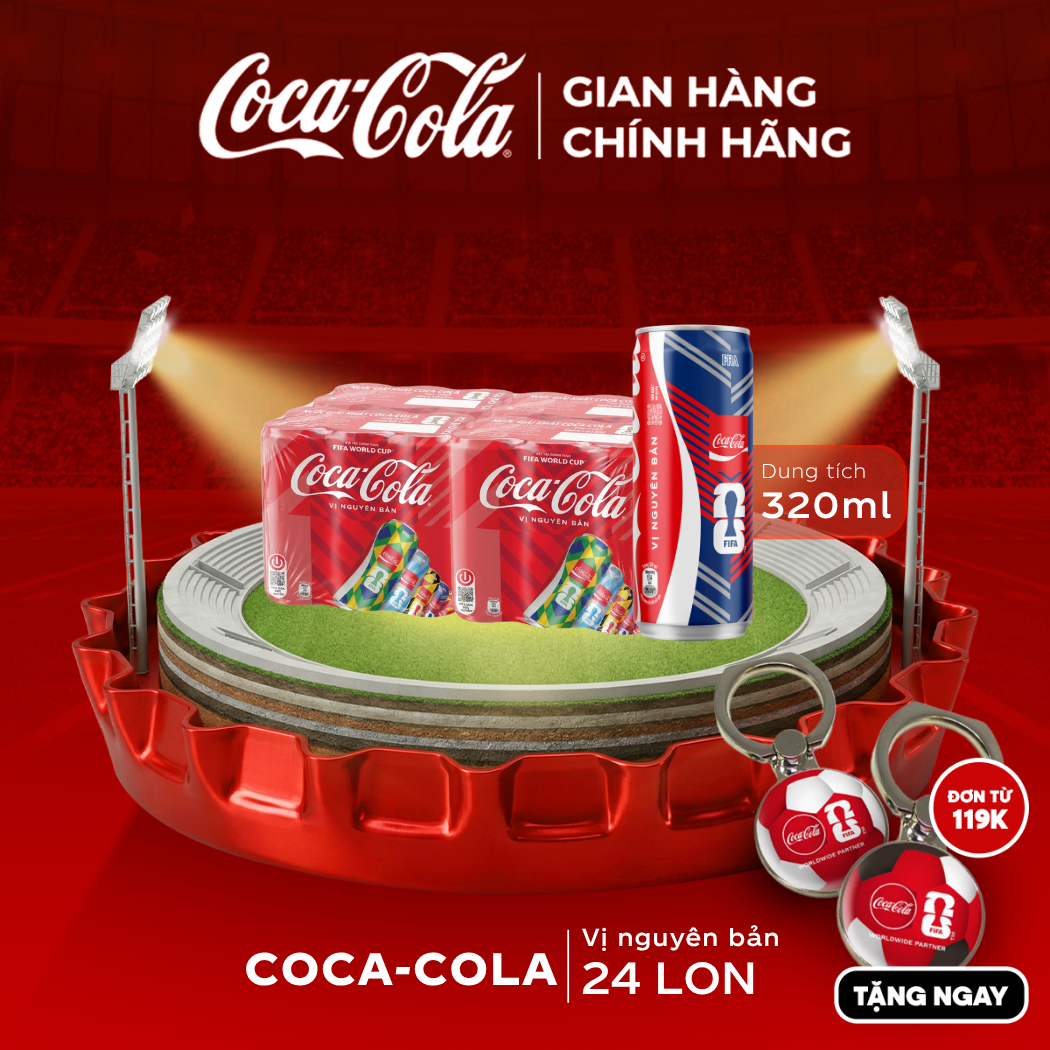 [SIÊU SALE ] Thùng/Lốc 24 Lon Nước Ngọt Giải Khát Coca-Cola Vị Nguyên Bản Original 320m/Lon Sale 25.05 Coca-Cola Chính Hãng_LD