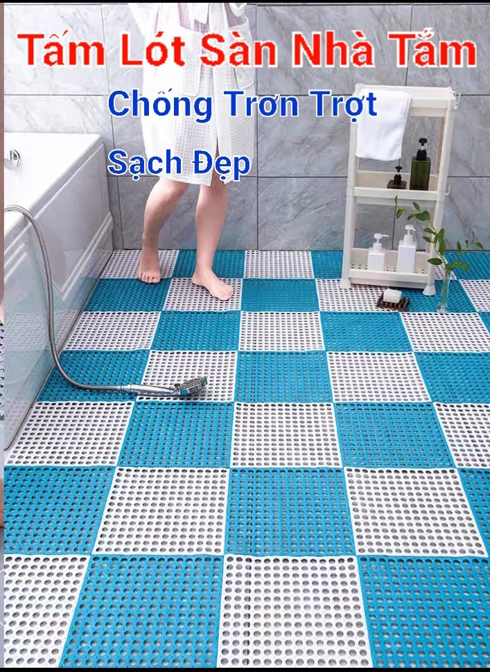 (HCM) Combo 10 tấm Miếng lót sàn chống trơn trượt cho nhà tắm nhà vệ sinh nhà bếp kích thước 30x30cm