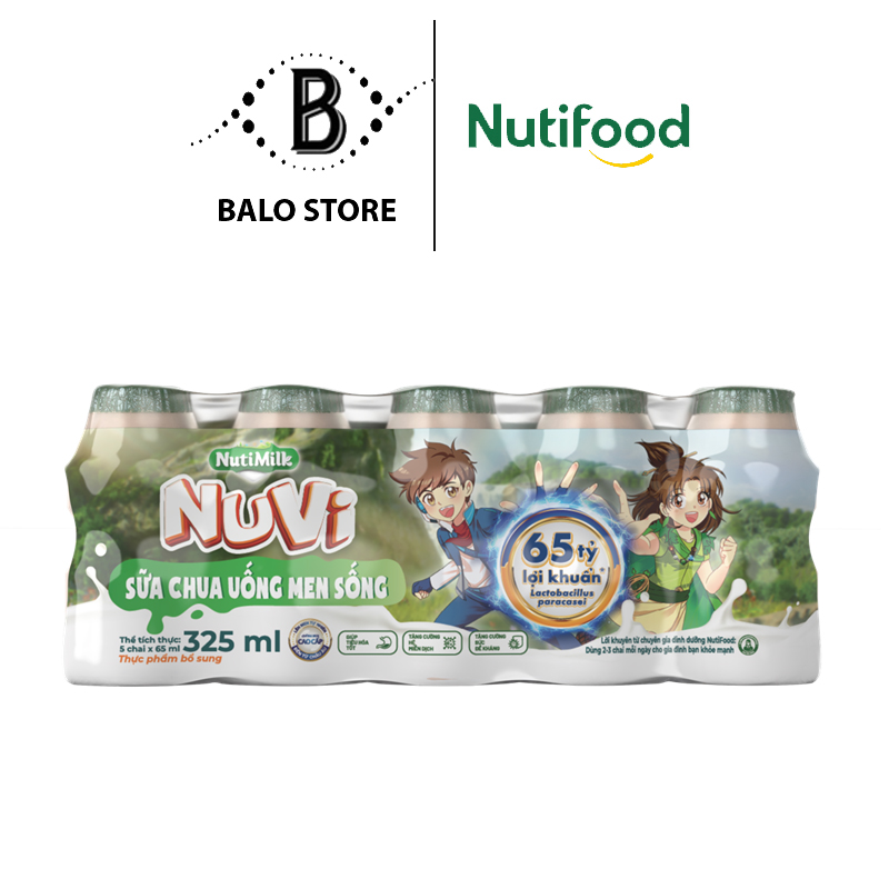 Nuti Lốc 5 Chai Sữa Chua Uống Men Sống L5.SCUNTLA - Thương Hiệu NUTIFOOD - BALO STORE