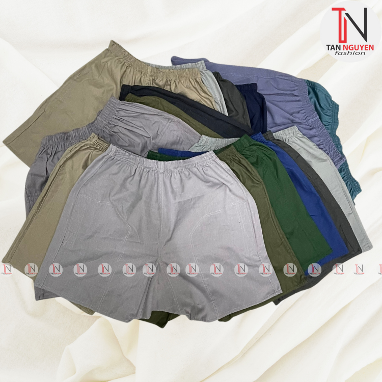 COMBO 5 Quần Đùi Nam Trung Niên . Quần Short Nam Vải Kate Đáy NêmTam Giác Cho Người Trung Niên Người Lớn Tuổi,Chât Liệu Mền Min- Tannguyen shop