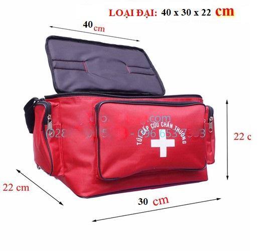 Túi y tế đỏ đại túi cứu thương 40 x 30 x 22 cm