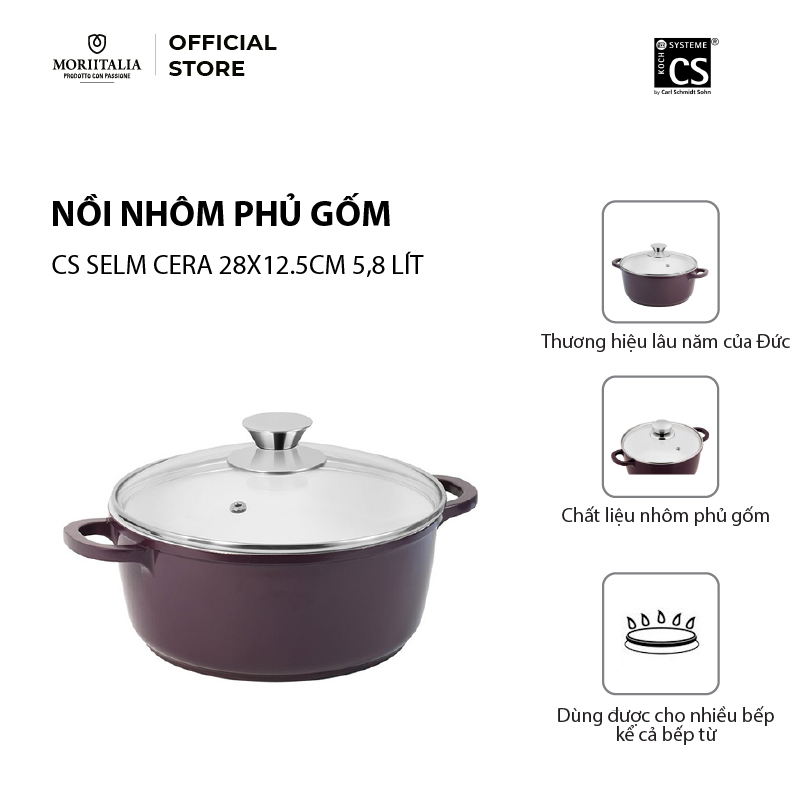 Nồi nhôm phủ gốm cs selm cera 28x12.5cm 5,8 lít - 046620
