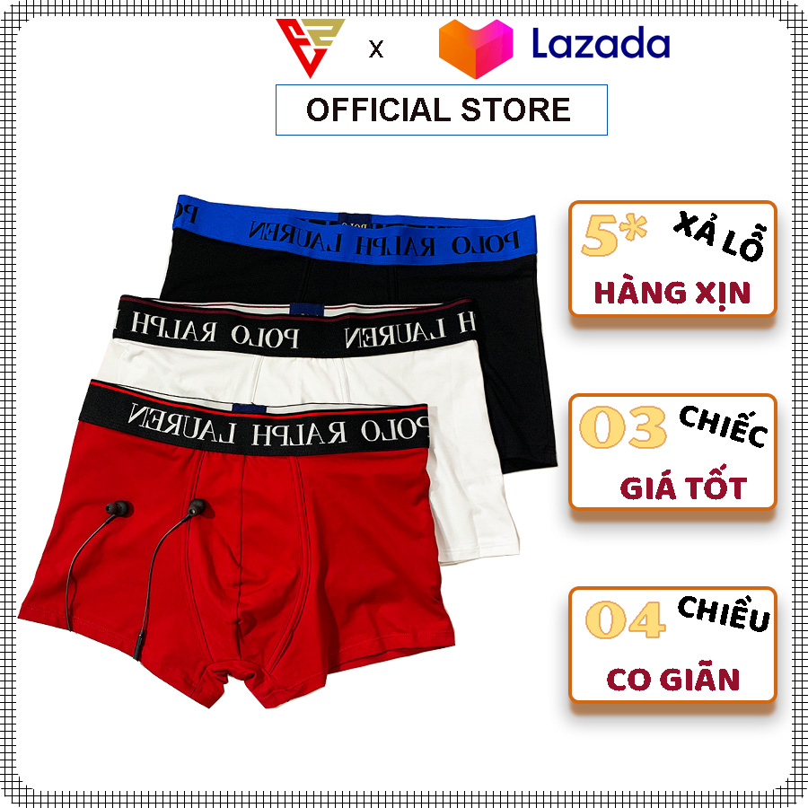 Hộp 3 quần lót nam boxer vnxk size lớn 65-80kg, thun lạnh dày, combo giá tốt mua ngay quần sịp nam cao cấp