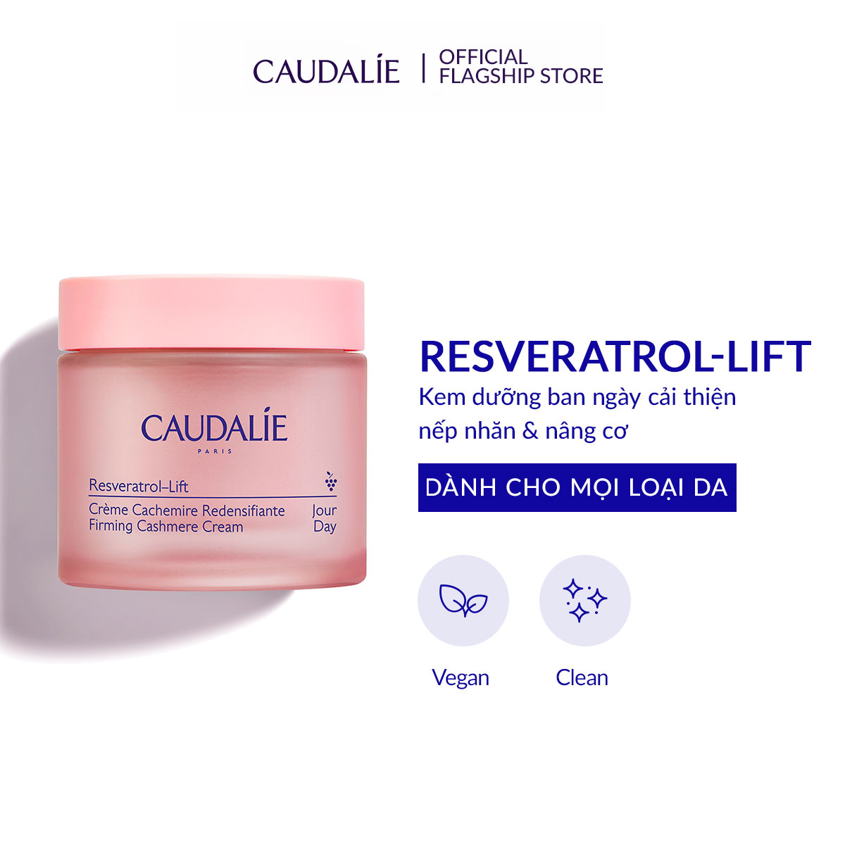 Kem Dưỡng Ban Ngày Cải Thiện Nếp Nhăn Và Nâng Cơ Caudalie Resveratrol-Lift 50ml - MỚI 2024
