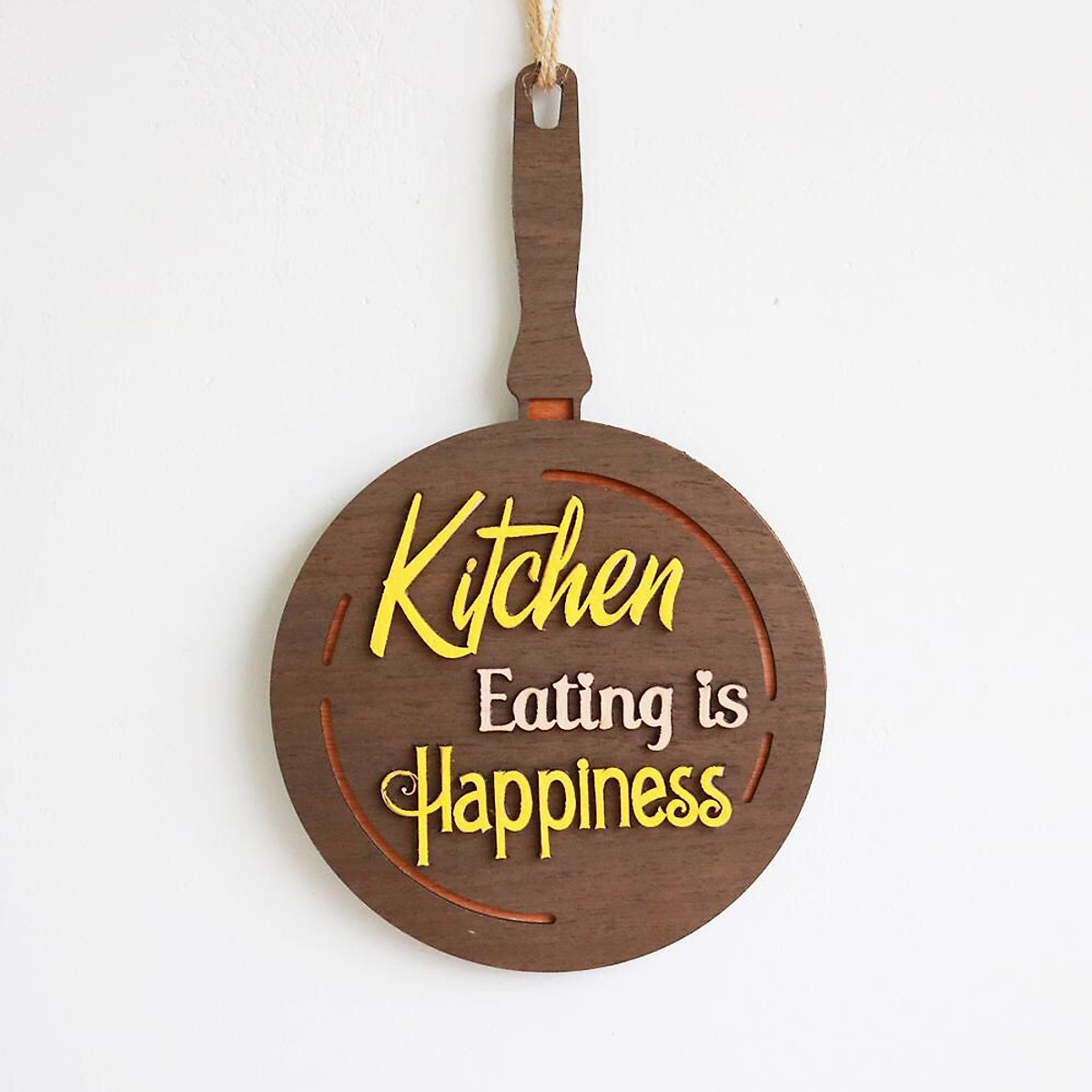 Biển Gỗ Trang Trí - Kitchen Eating Is Happiness