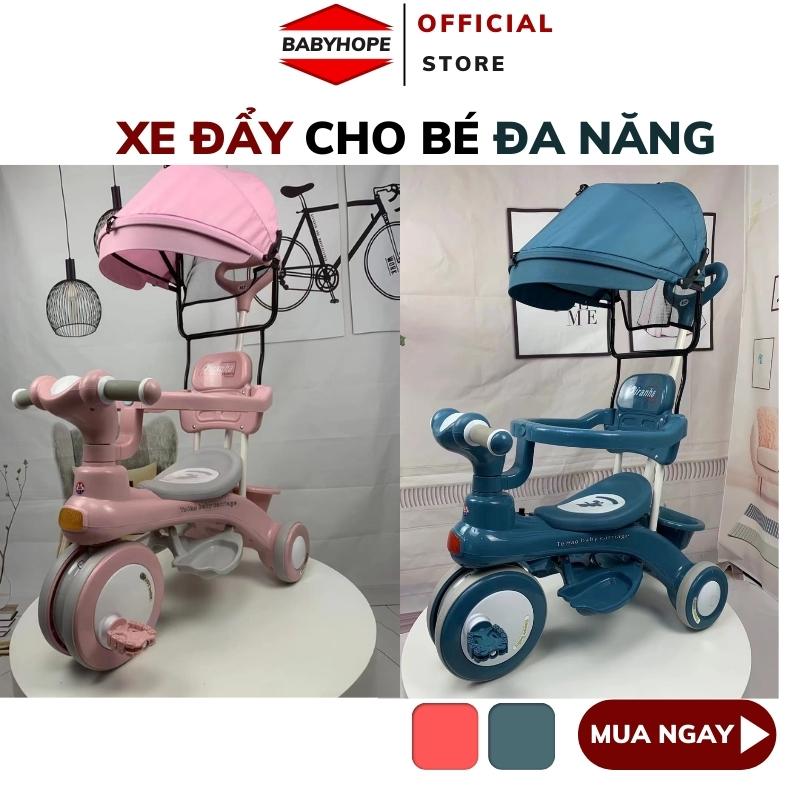 Xe đẩy,xe đạp 3 bánh cho bé 1 -3 tuổi có cần đẩy đa năng có nhạc đèn babyhope