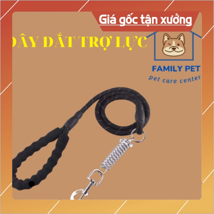Dây dắt chó bằng dù , dây dắt trợ lực tay cầm lót đệm