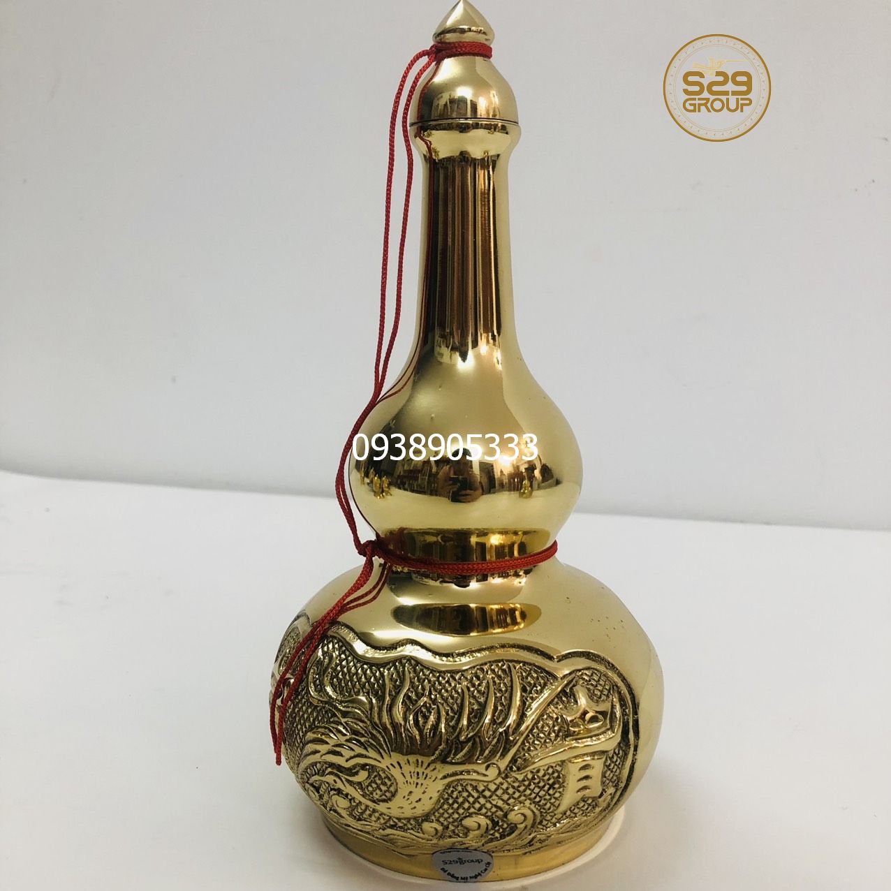 Nậm rượu thờ cúng bằng đồng thau vàng bóng,cao 18cm