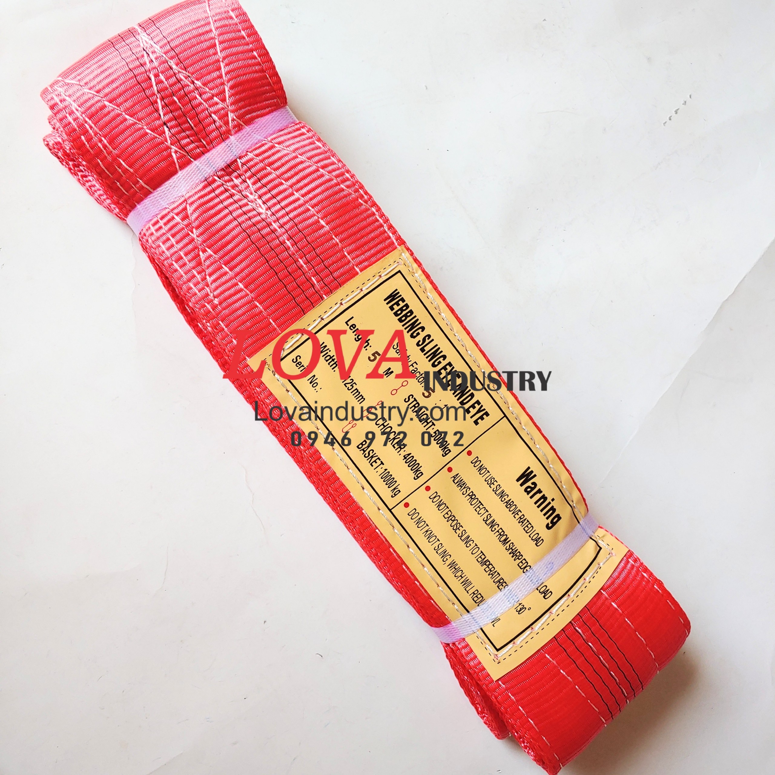 Dây bẹ cẩu hàng 5 tấn bản rộng 125mm hệ số an toàn 5 :1 , cáp vải cẩu hàng 5 tấn
