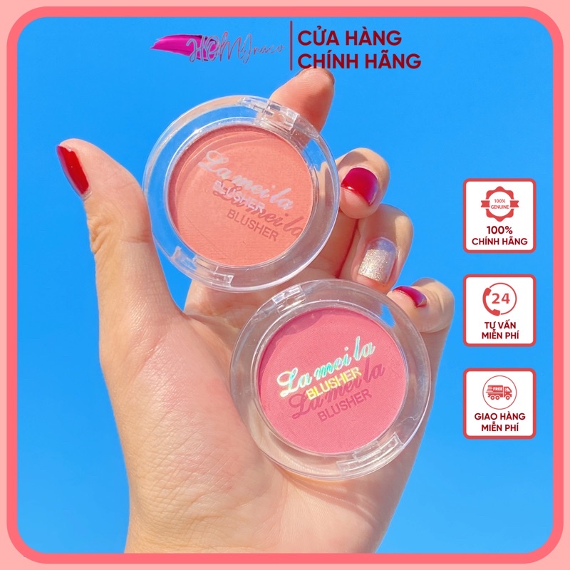 Phấn Má Hồng Đơn Sắc Lameila No3040 Blusher Color Geometry Tone Cam Đào - Chính Hãng Lameila (Hộp Tròn)