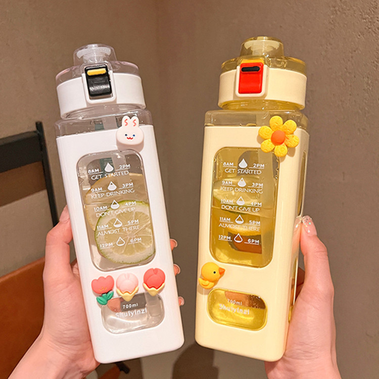Bình uống nước thể thao chông vỡ có dây xách 700ml loại tốt - binh nuoc ly uong nuoc có ống hút liền - bình đựng nước thể thao