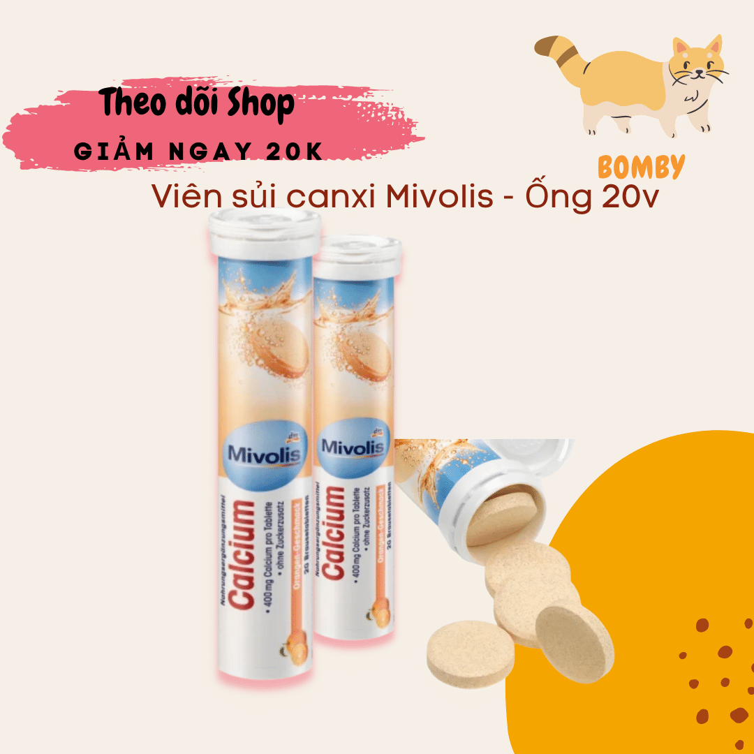 Hộp Viên sủi bổ sung canxi Das Gesunde Plus Calcium 20 viên - Đức