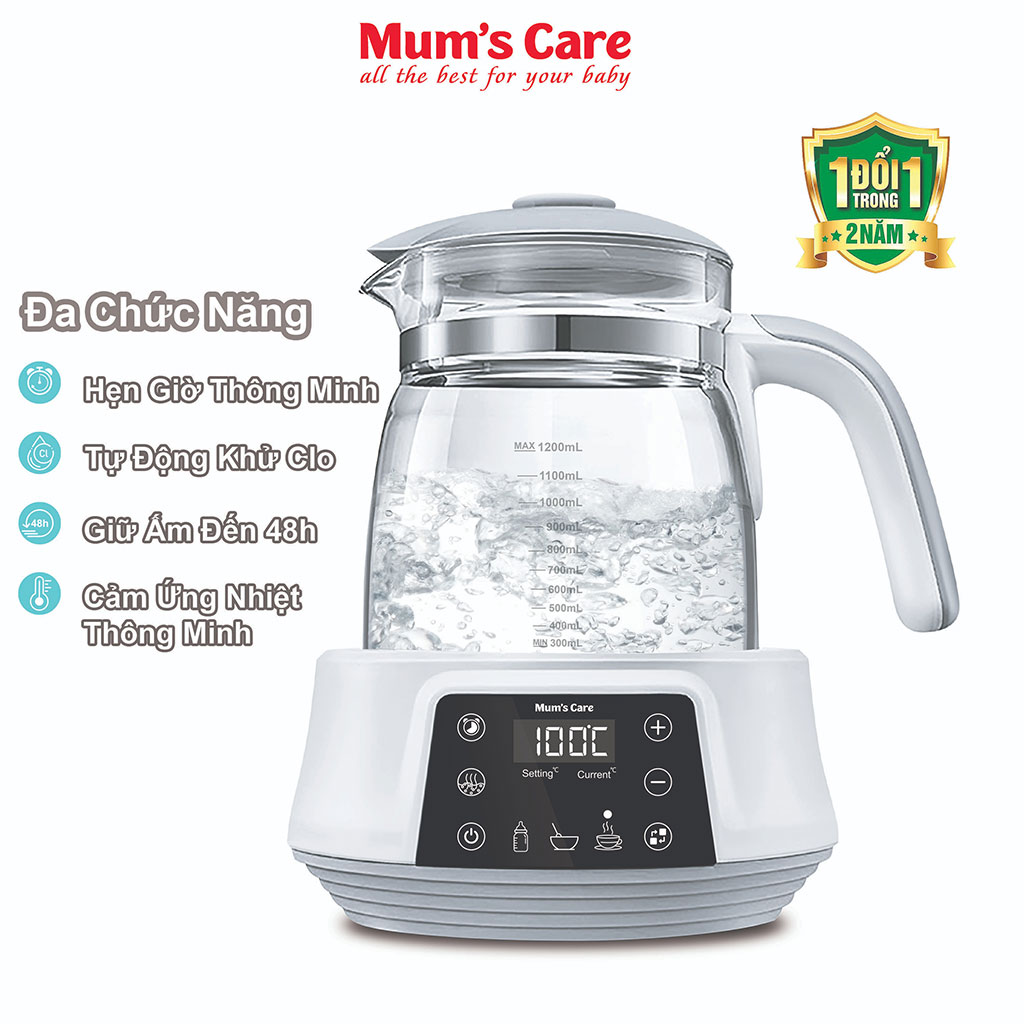 Máy đun nước và hâm nước pha sữa điện tử mums care 1.2l