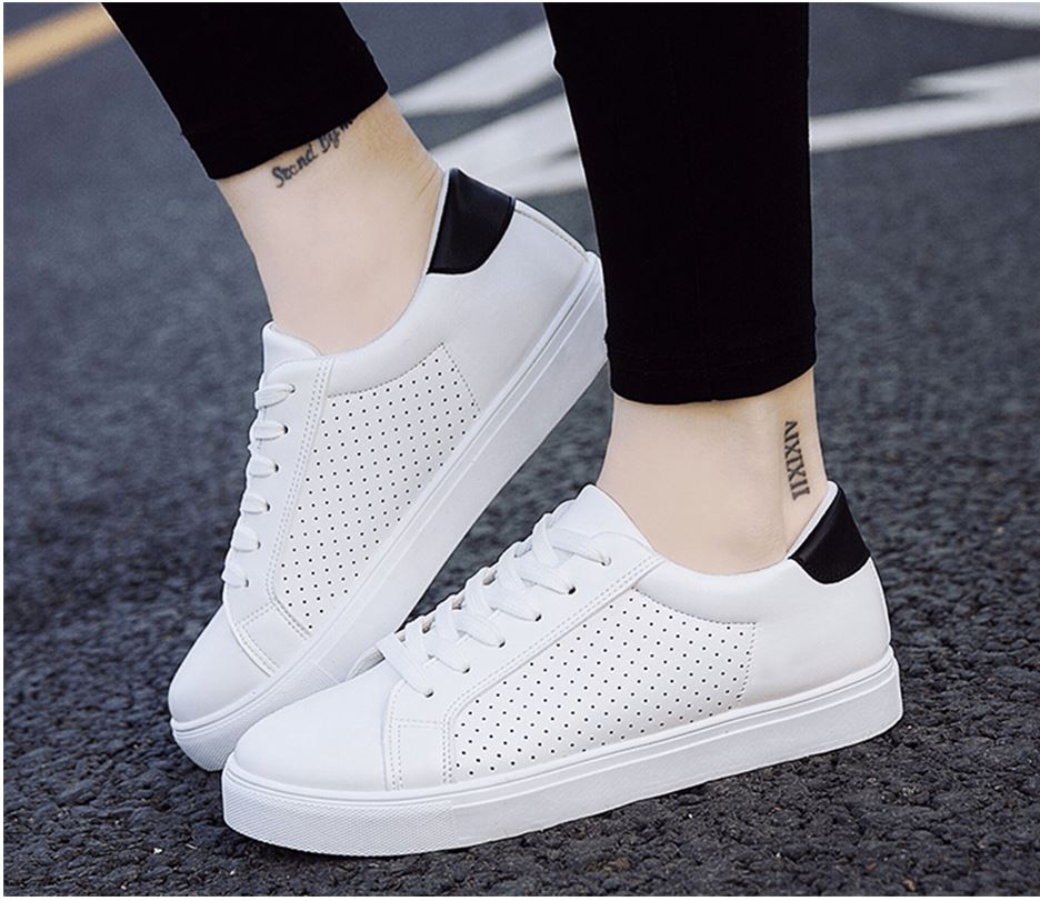 Giày thể thao nam cổ thấp- giá shock- mã M1M (Trắng)