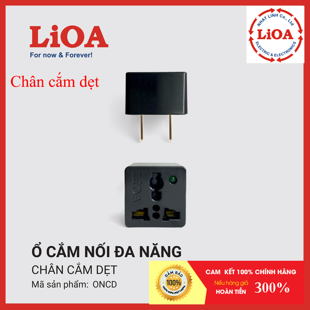 Phích cắm nối đa năng LiOA chuyển 3 chân thành 2 chân - Ổ chuyển đổi 3 chân sang 2 chân