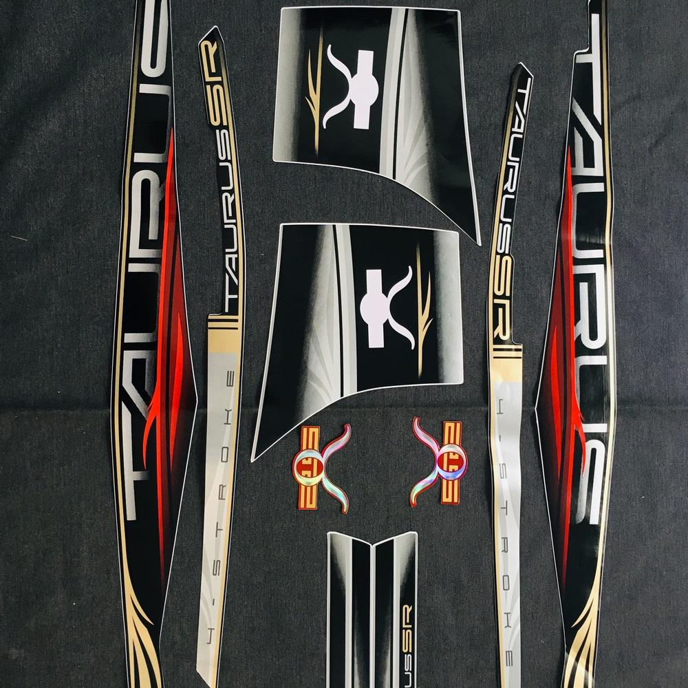 ( YAMAHA) Bộ tem 3 lớp dán xe máy xe TAURUS SR (xe màu trắng) - BÁN LỖ NUÔI CON