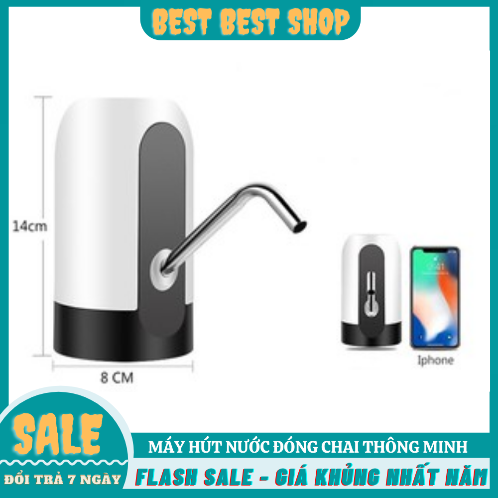 Vòi bơm nước tự động cho bình nước, Máy Hút Nước Đóng Chai Thông Minh Tự Động, Siêu Tiện Dụng, Có Led Siêu Đẹp, Pin Sạc,