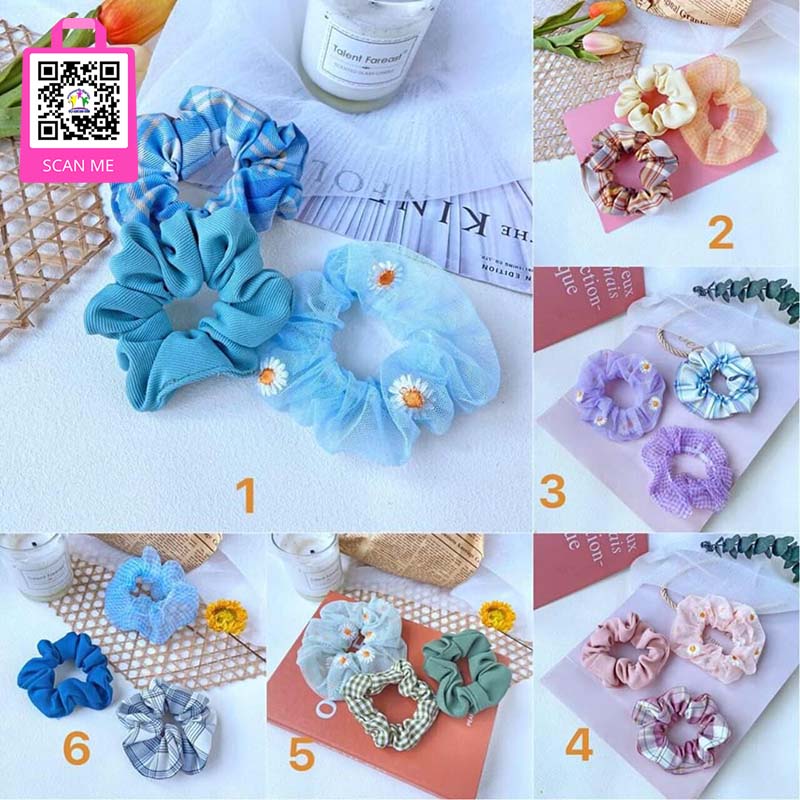 Dây buộc tóc nữ, dây thun cho bé gái, dây chun phụ kiện nữ Hàn Quốc, đồ cột tóc scrunchies giá rẻ nhiều mẫu siêu xinh xắn - thương hiệu Vợ Chồng Tôi