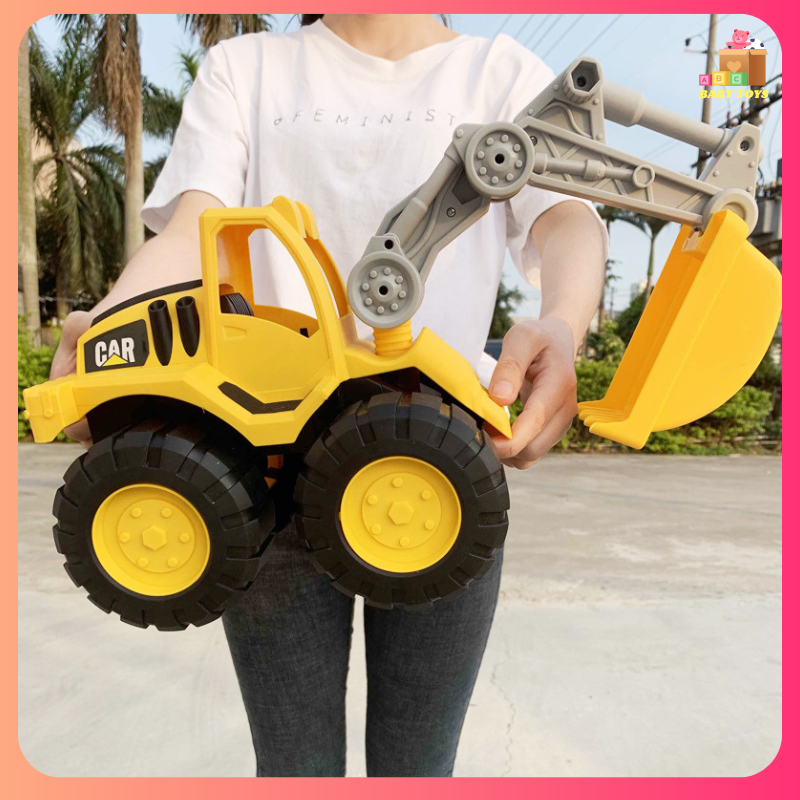 Đồ chơi trẻ em máy xúc máy ủi cỡ lớn, mô hình máy cẩu máy ủi xe công trình đồ chơi cho bé
