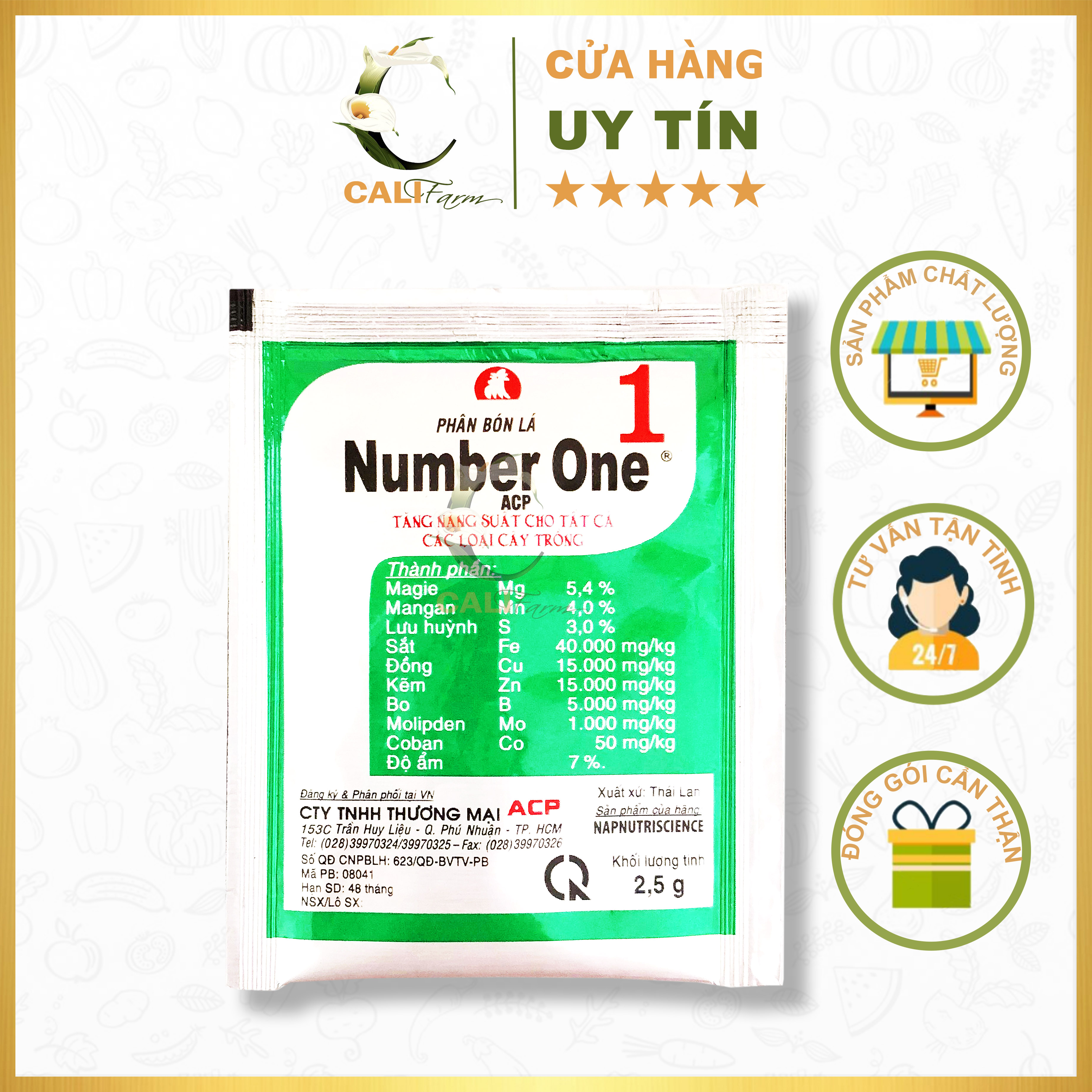 Phân bón lá Number One 2,5gr phun ( hoa cúc, lan, hồng, cẩm tú cầu...)