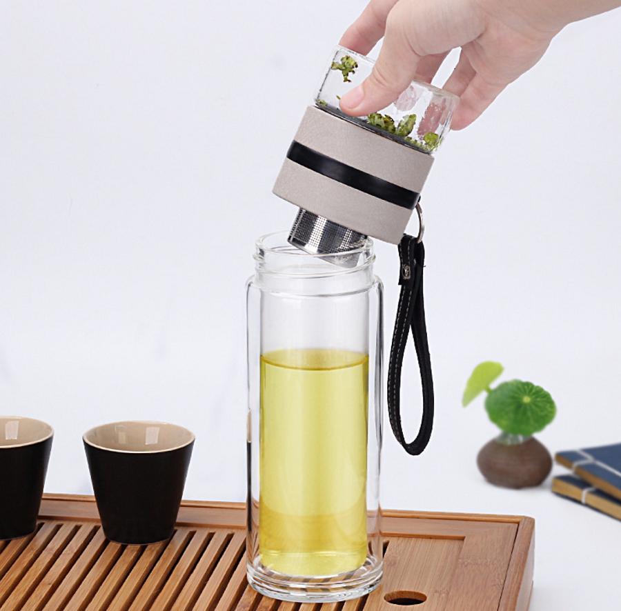 Bình Thuỷ Tinh Pha Trà, Pha Cafe 2 Lớp Giữ Nhiệt Cao
