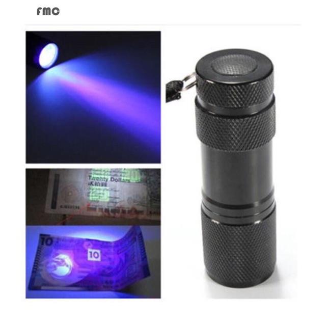 Đèn soi tiền giả đèn LED UV 9 bóng, tia cực tím. Tặng kèm pin