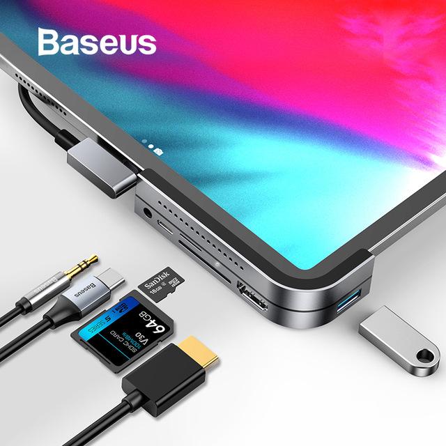 [BẢO HÀNH 12 THÁNG] Baseus USB C HUB CHIA USB 3.0 USB USB HUB cho iPad Pro Loại C HUB cho MacBook Pro Docking ga Đa 6 Cổng USB Loại C HUB