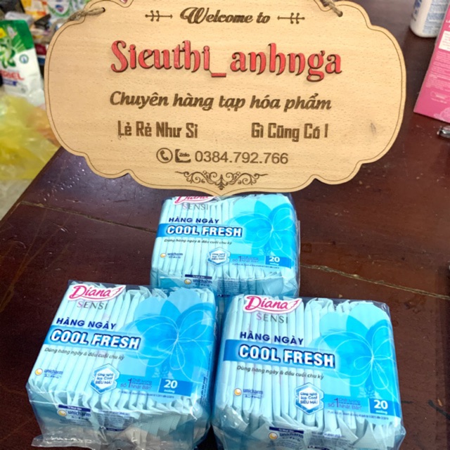 Gói 20 Miếng Băng Vệ Sinh Diana Sensi Hàng Ngày Cool Fresh