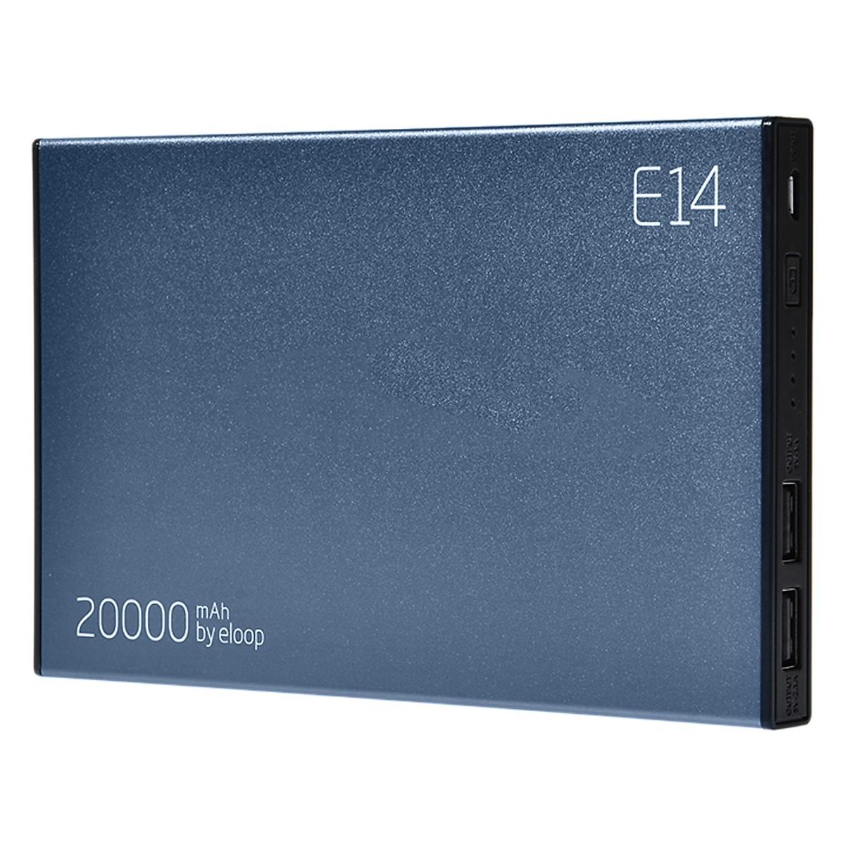 Pin sạc dự phòng eloop e14, dung lượng 20.000mah, vỏ nhôm nguyên khối rất nhẹ và sang trọng - hãng phân phối chính thức