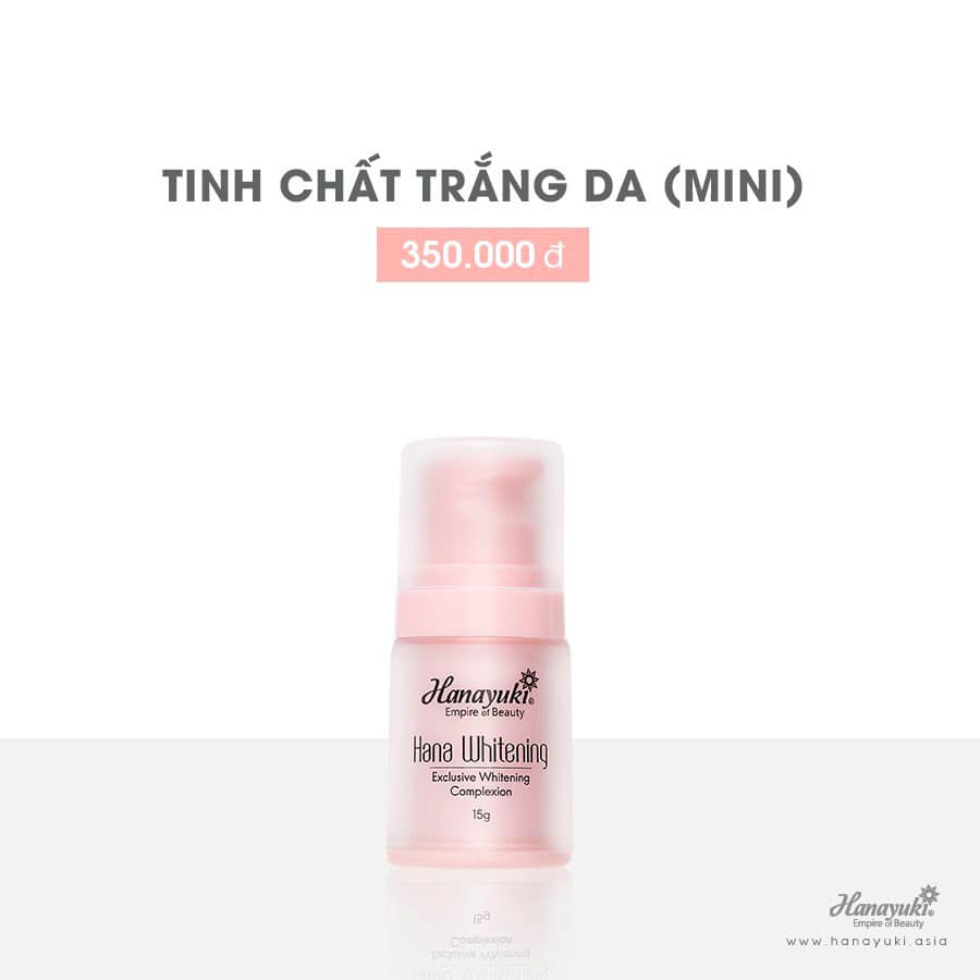 Serum Hana Whitening SIZE MINI 15G, Hanayuki serum Siêu Dưỡng Trắng, Chống Lão Hóa, Mờ Nếp Nhăn, Se Khít Lỗ Chân Lông, Giúp Da Căng Bóng Mịn Màng