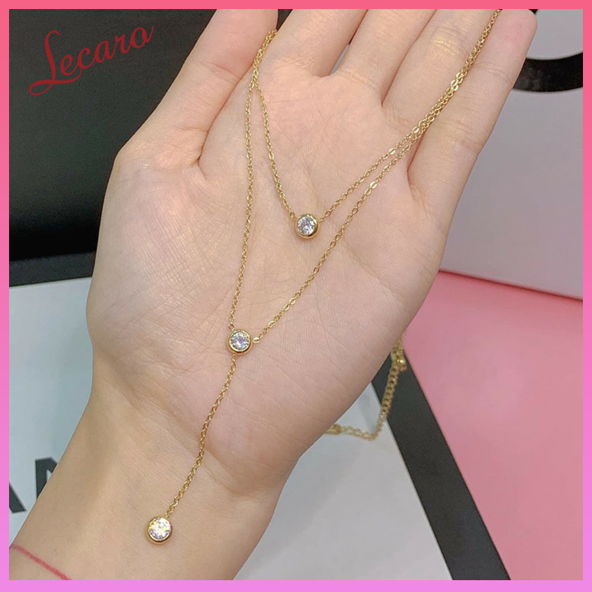 [HCM][HÀNG CAO CẤP - ĐẸP HƠN ẢNH] - Dây Chuyền Nữ TITAN 2 Tầng Đá Sang Trọng Đẳng Cấp Siêu Sao Đẹp Cực Bền Màu Từ 1 đến 3 nămKhông Dị Ứng Sang Trọng Đẹp LECARO - LCR-DCD2T