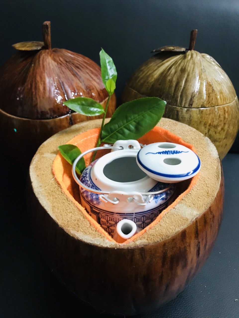 [Freeship] Bình đựng ấm trà trái dừa loại 1,2 lít