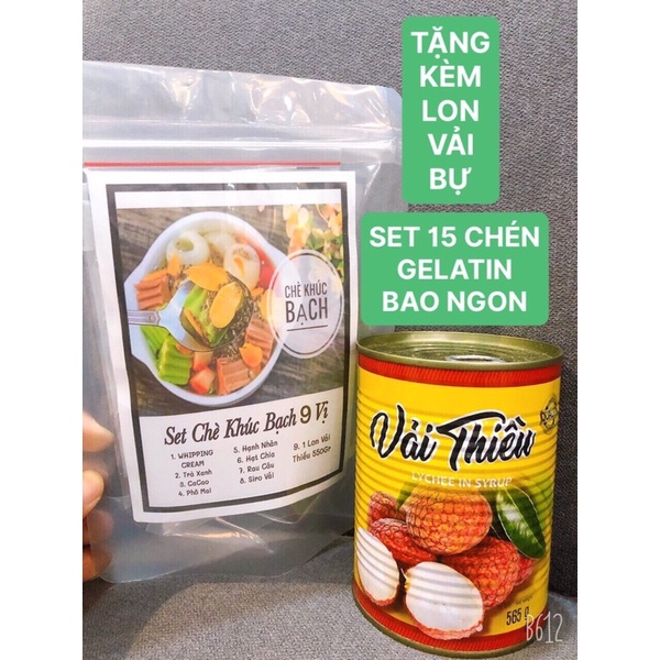 Set chè khúc bạch 15 chén 750gr
