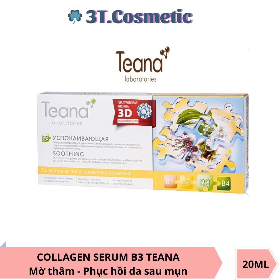 Serum B3 TEANA, Collagen tươi giúp dịu da, giảm thâm sau mụn, trẻ hóa làn da