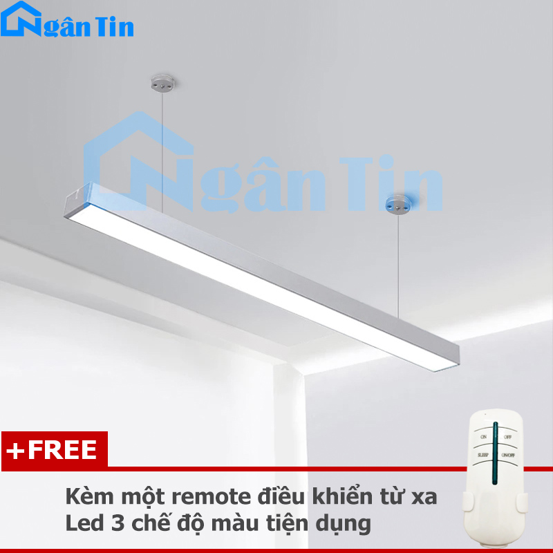 Đèn Led thả trần văn phòng siêu sáng Led 3 chế độ màu 50W 220V THCN216 Ngân Tin (Tặng kèm remote điều khiển tiện dụng)