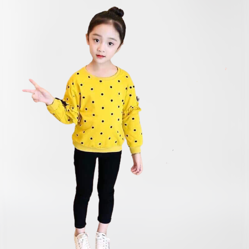 Qate 173 - Bộ Thu Đông Chấm Bi Cho Bé Gái Form Lớn 8-19Kg