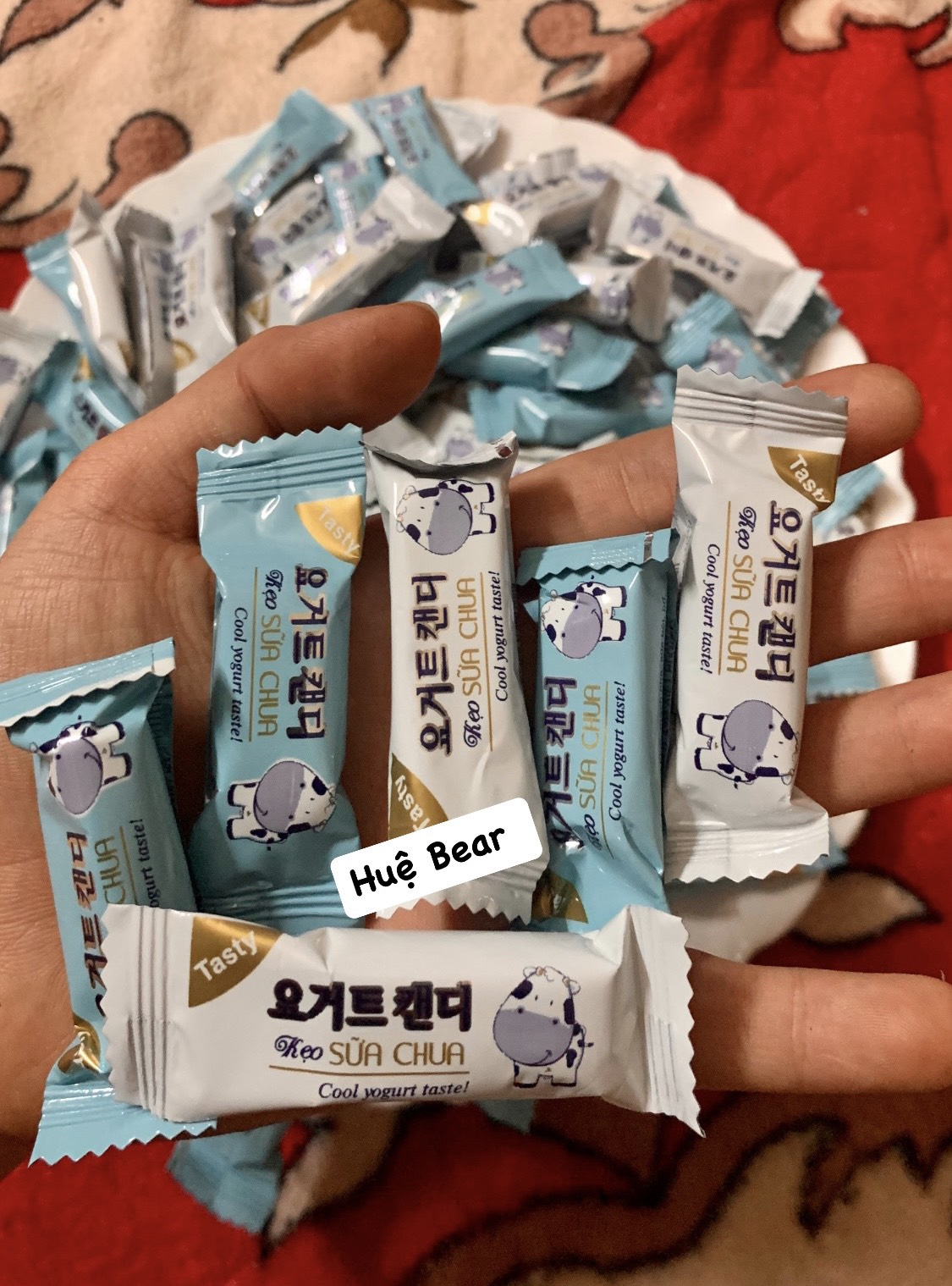 500g kẹo sữa chua con bò mix 2 màu