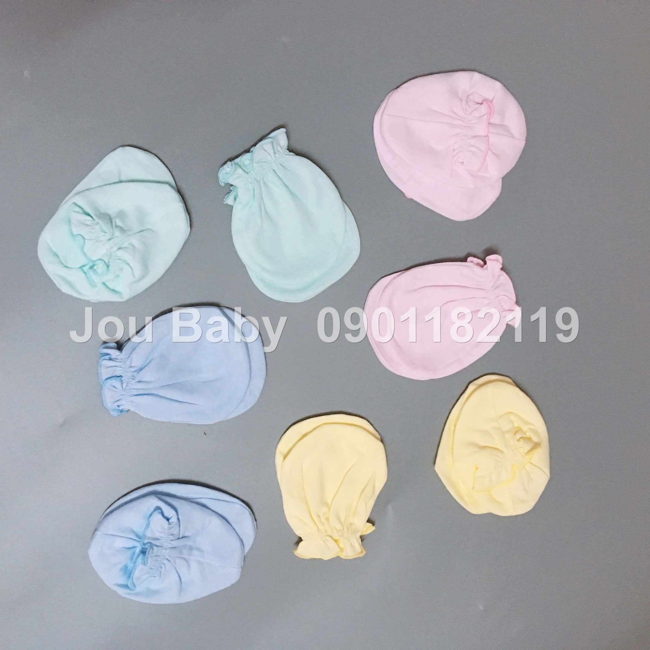Combo 5 bộ bao tay chân chun jou vải cotton mịn đẹp