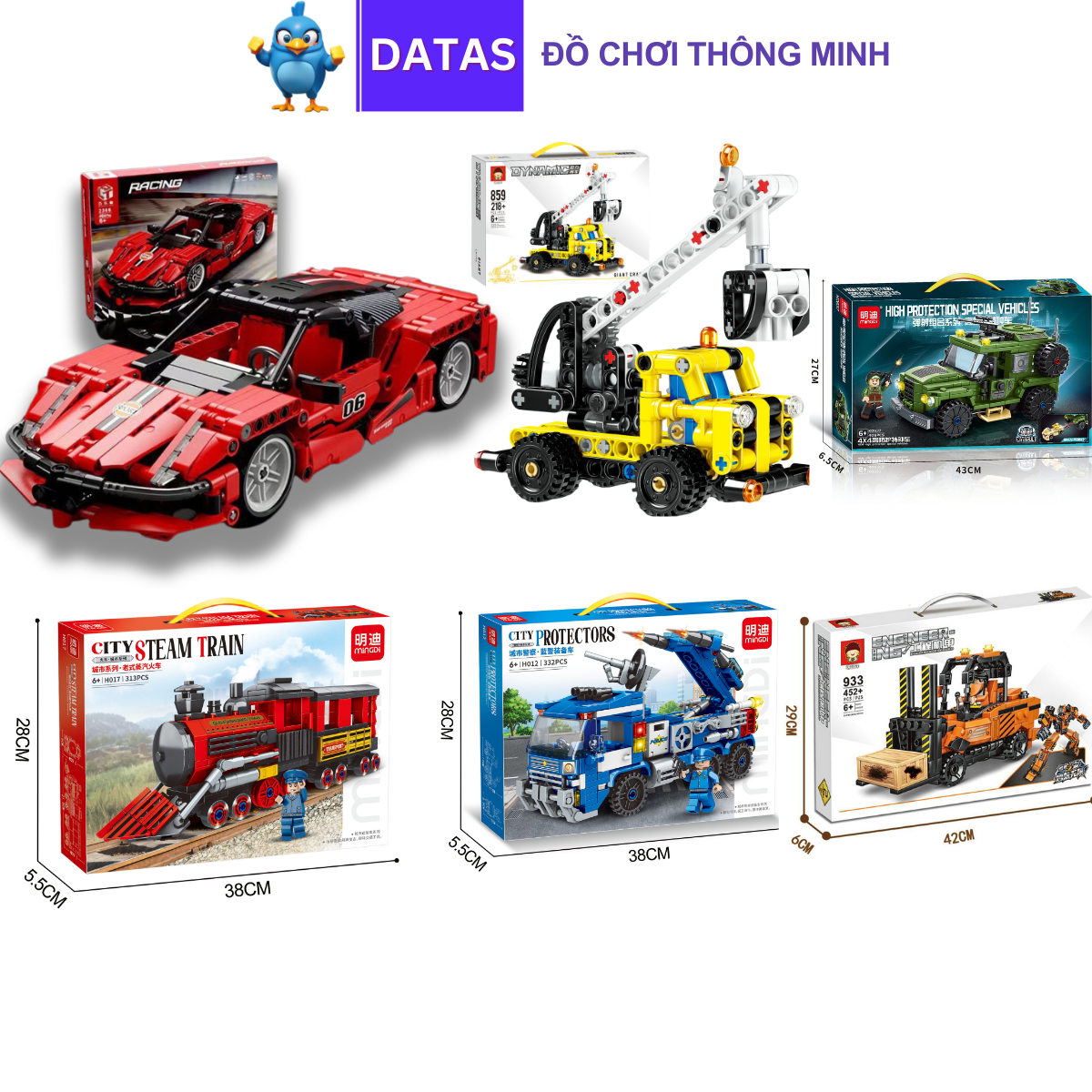 Đồ chơi lắp ráp mô hình vũ trụ mô hình tàu hỏa, xe đua, xe cảnh sát, xe cứu hỏa Đồ Chơi Lắp Ráp Xếp Hình Mô Hình Rồng, Robots, Xe đua