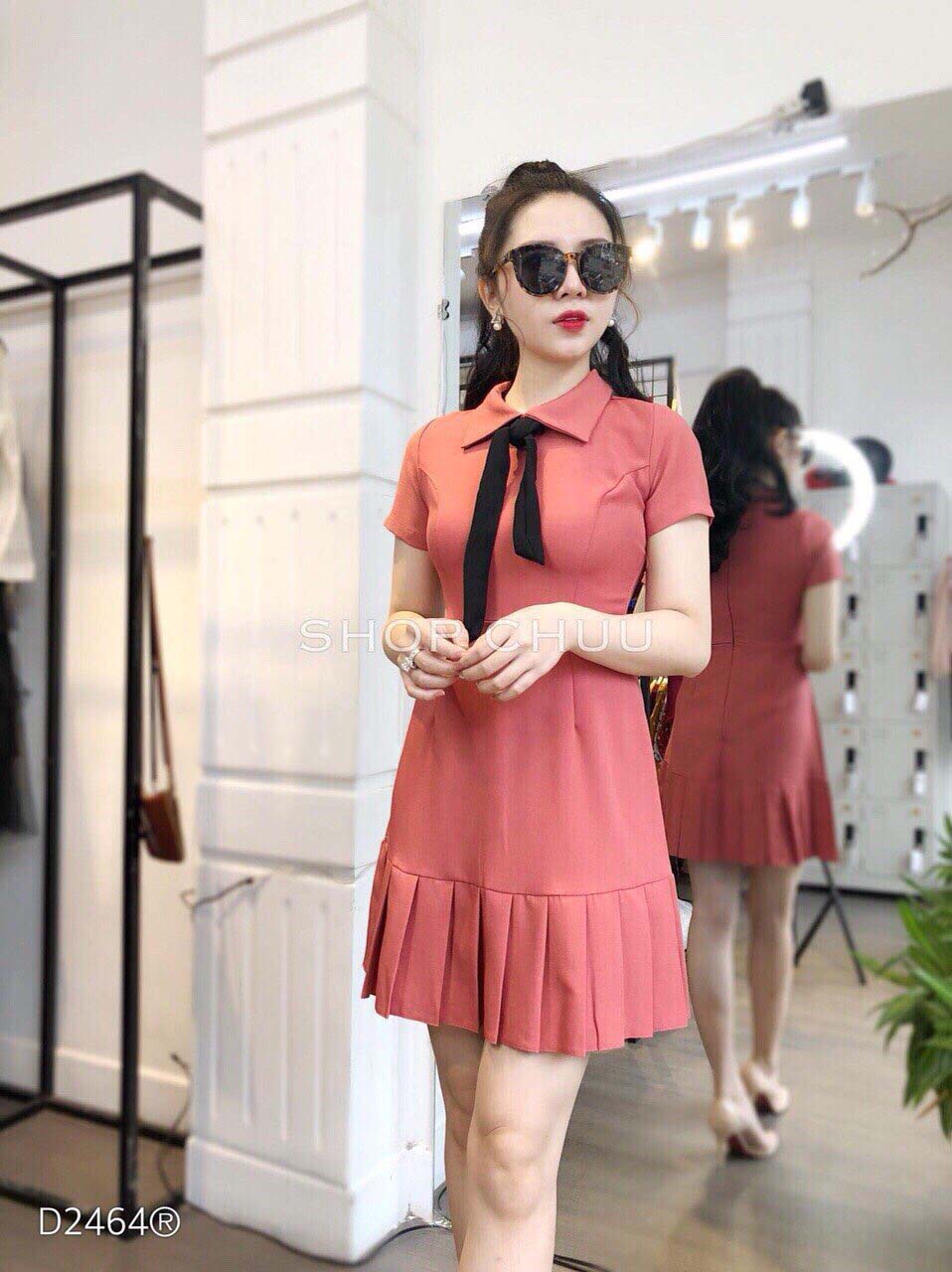 Đầm nữ suông xếp ly thời trang mới pk đ42