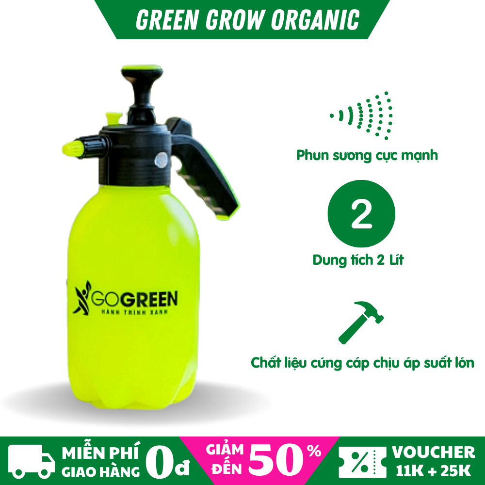 Bình xịt tưới cây go green 2 lít phun sương cực mạnh dụng cụ làm vườn thông minh ms146 green grow