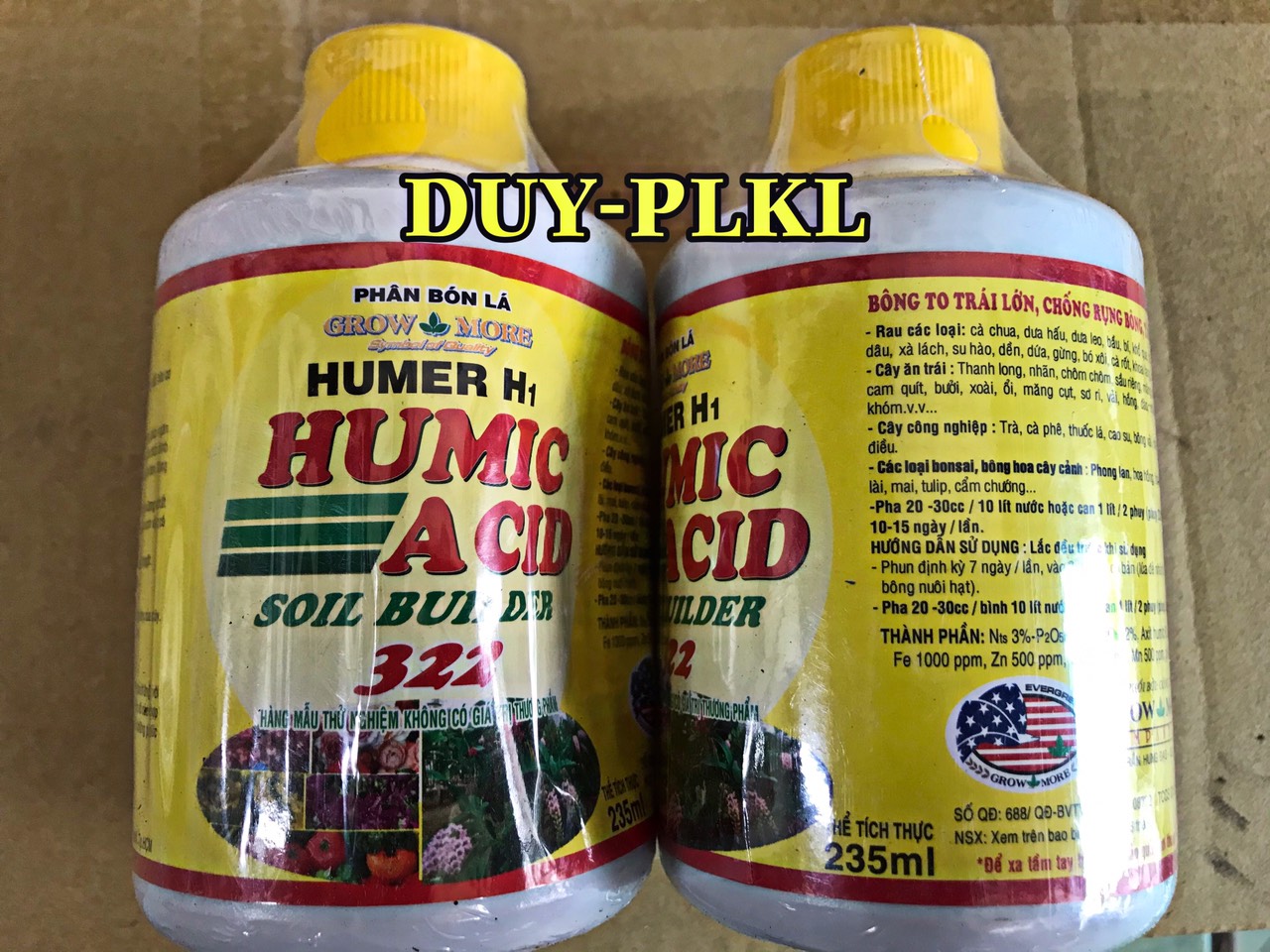 PHÂN BÓN LÁ HUMIC ACID 322 - CHAI 235ml.