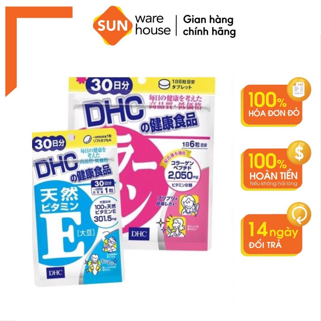 Combo viên uống dhc natural vitamin e soybean và dhc collagen dưỡng trắng da, đánh thức tuổi xuân - 30 ngày sunware house