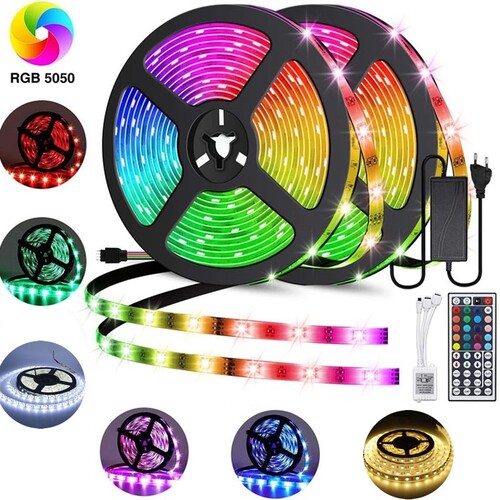 Cuộn đèn led dây 5050 12v đủ màu, rgb bộ 5 mét có keo dán