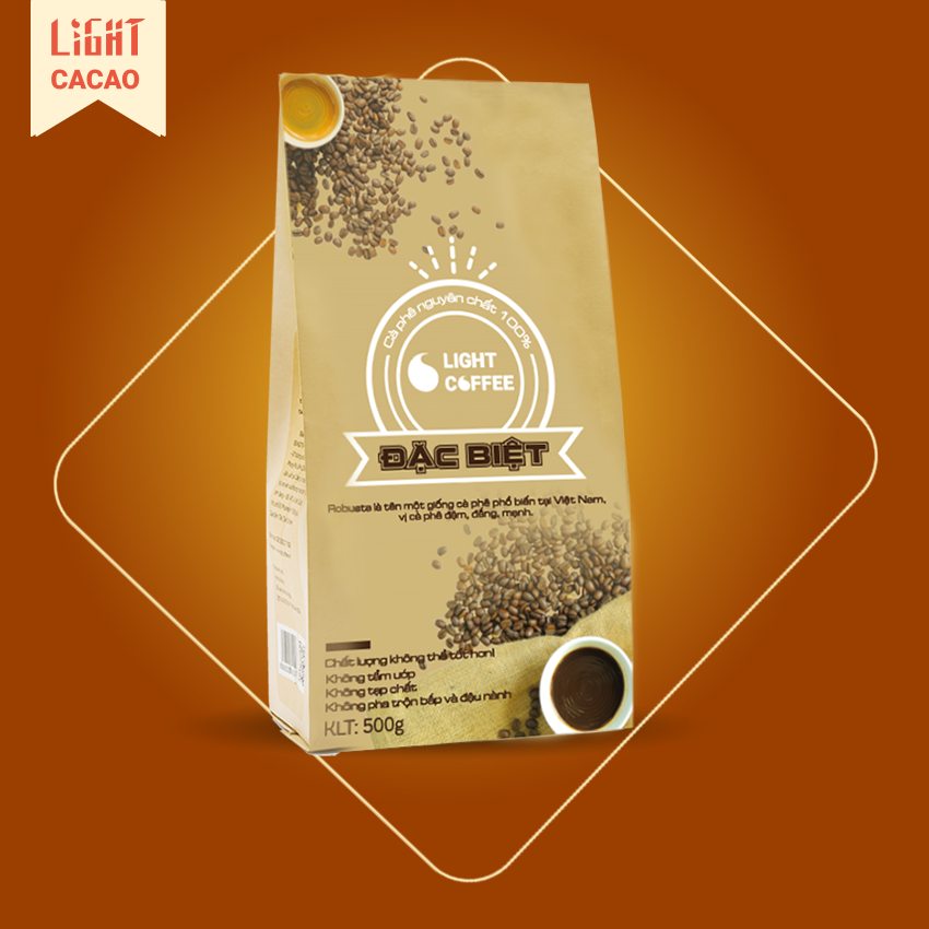 [HCM]Cà phê rang xay nguyên chất loại Đặc biệt Light Coffee đậm vị không tẩm ướp Gói 500gr - Light Coffee