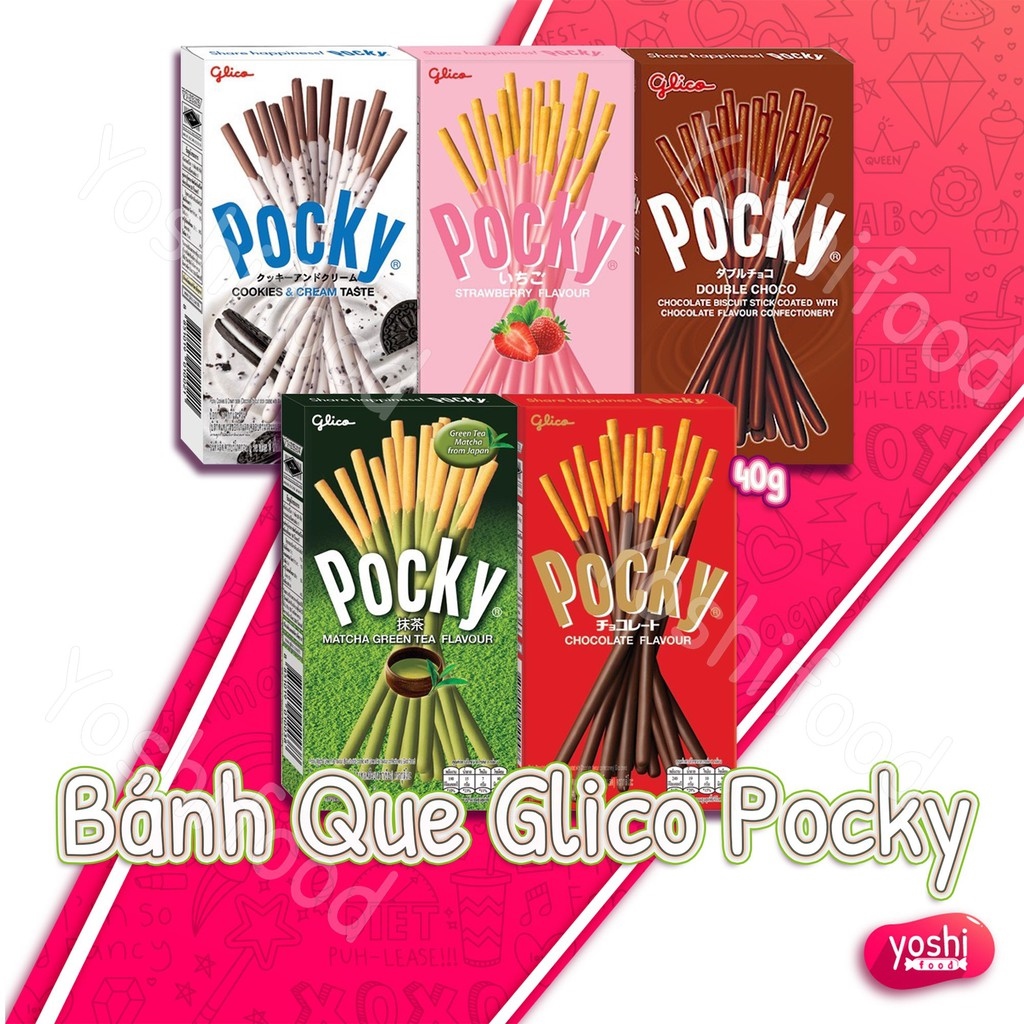 (5 vị) Bánh Que Glico Pocky hộp 40gr HOT SALE