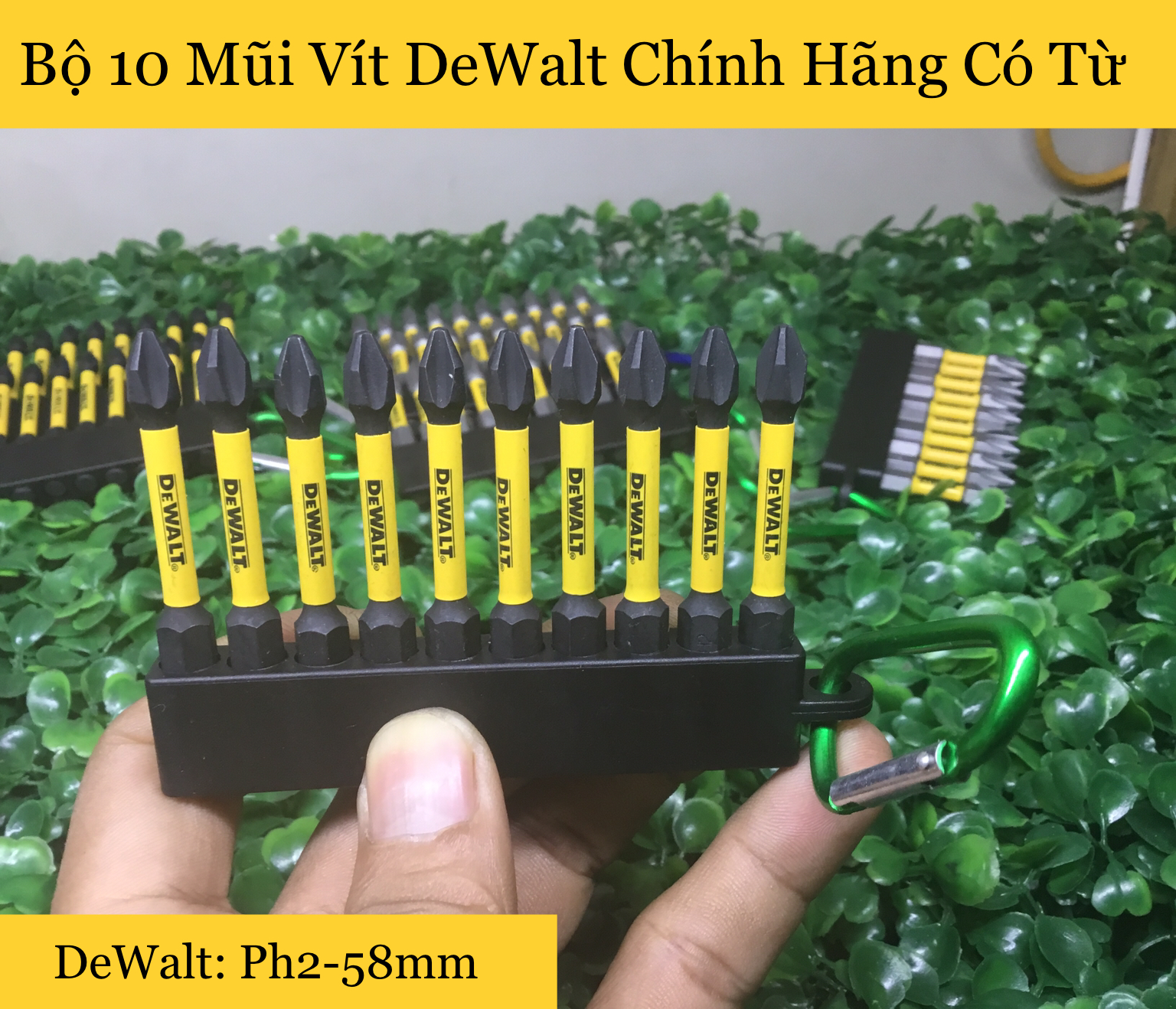 Bộ 10 mũi vít dewalt chính hãng usa có từ ph2-58mm