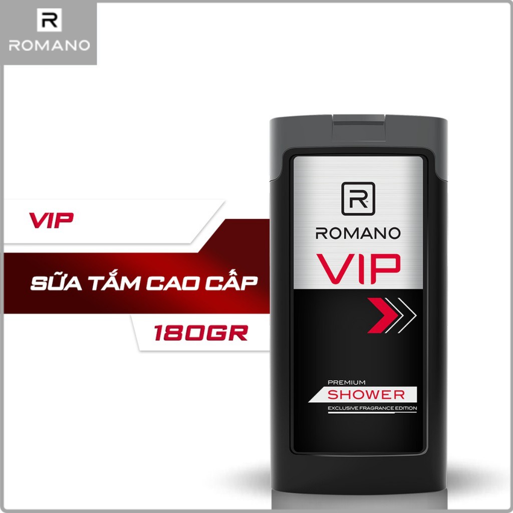 Sữa tắm cao cấp romano vip sang trọng đẳng cấp sạch sảng khoái 180gr